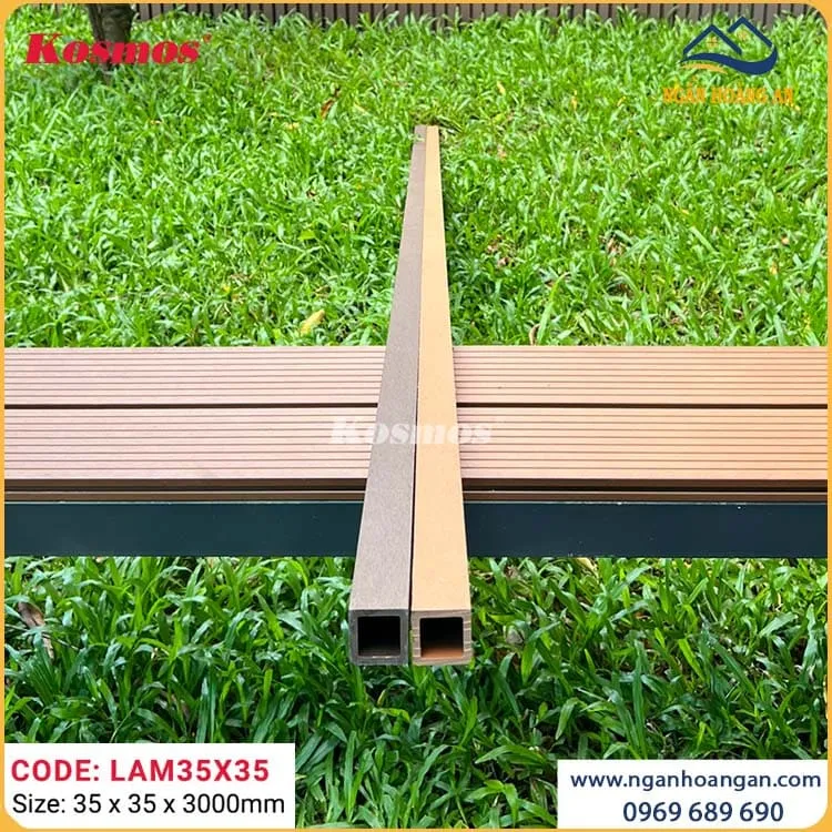Thanh Lam Hộp Gỗ Nhựa Ngoài Trời Kosmos LAM35x35 Light Wood